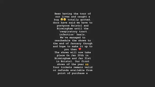 Sam Fender shares Instagram story apologising for forcing to cancel his Bristol and Birmingham dates