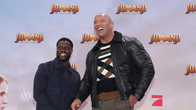 Kevin Hart and Dwayne Johnson at the Jumanji: The Next Level" Premiere In Berlin