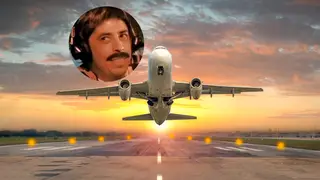 Dave Grohl flying an aeroplane