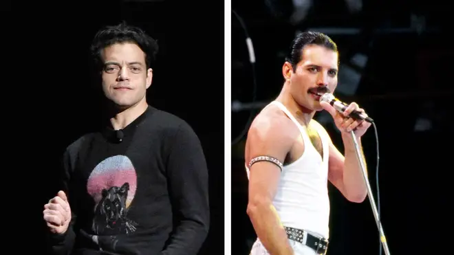 Rami Malek and Freddie Mercury