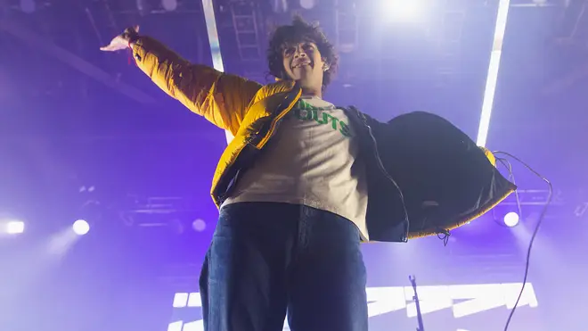 Singer Matty Healy of The 1975 performs on stage during Deck The Hall Ball hosted by 107.7 The End at WaMu Theater on December 10, 2019