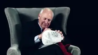 Vice President Dick Cheney signs "waterboard kit" in teaser trailer