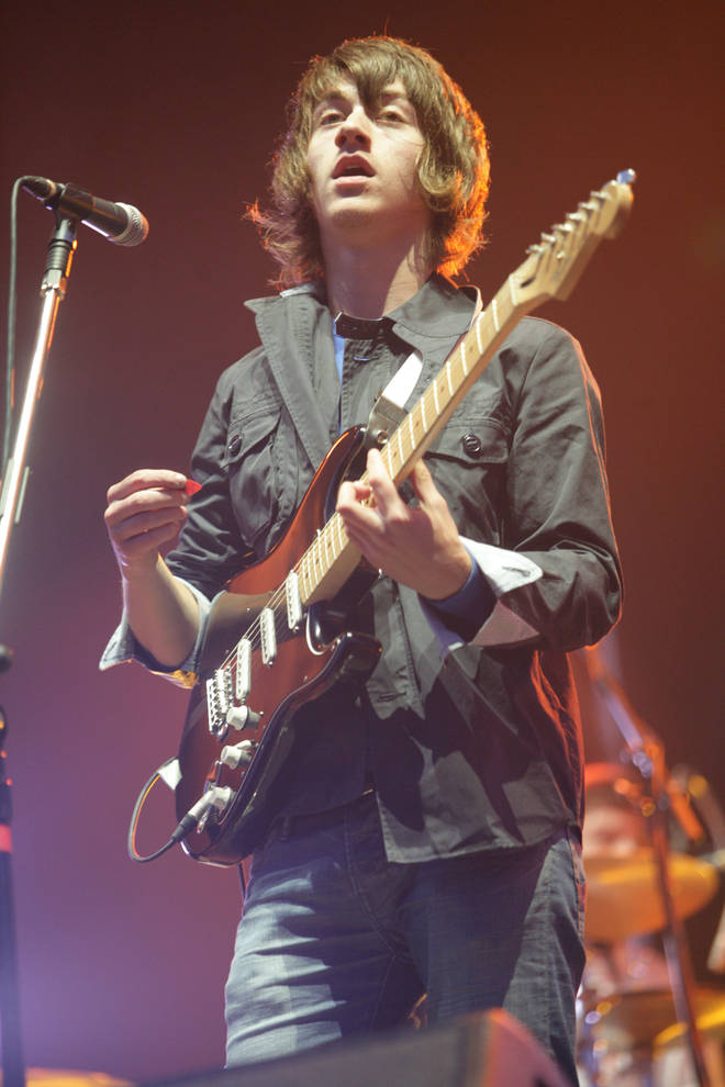 Alex Turner onstage with Arctic Monkeys at Leeds Festival, 2006