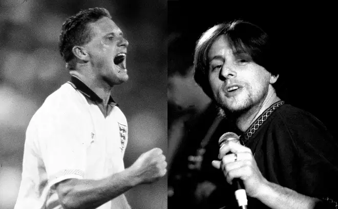 Gazza and Shaun Ryder of Happy Mondays in 1990