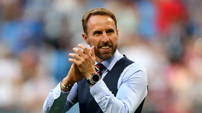 Gareth Southgate celebrates England's FIFA World Cup Quarter Final win
