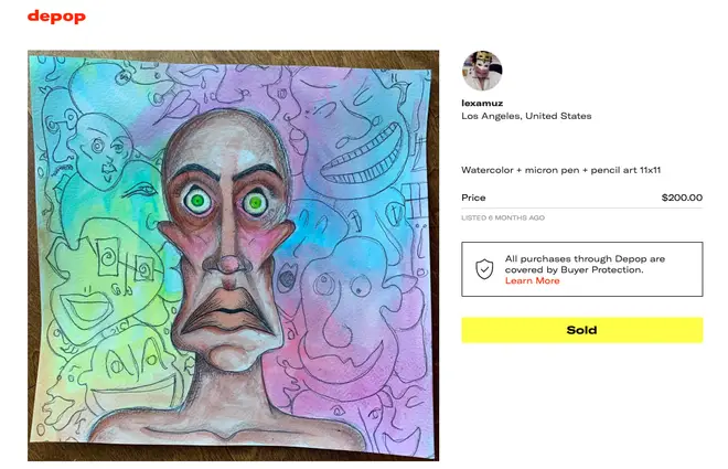 David Bowie's daughter's painting advertised on depop