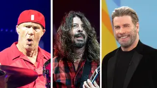 Red Hot Chili Peppers Chad Smith, Foo Fighters' Dave Grohl and John Travolta