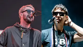 Liam Fray and Julian Casablancas performing live in 2019