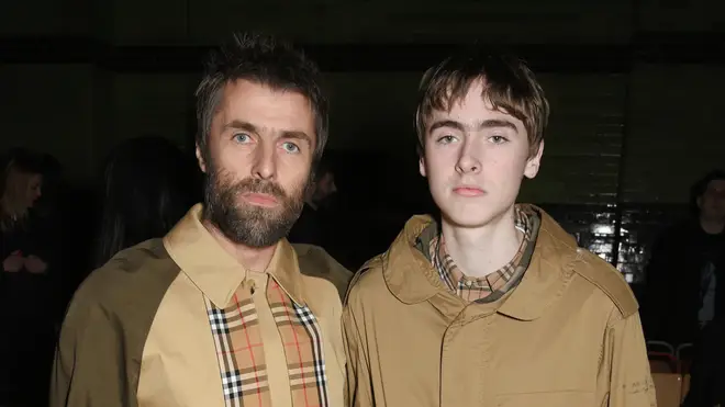 Liam Gallagher and son Gene Gallagher at the Burberry February 2018 show