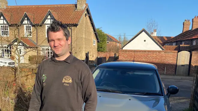 Alex with his brand new Mini Cooper Classic