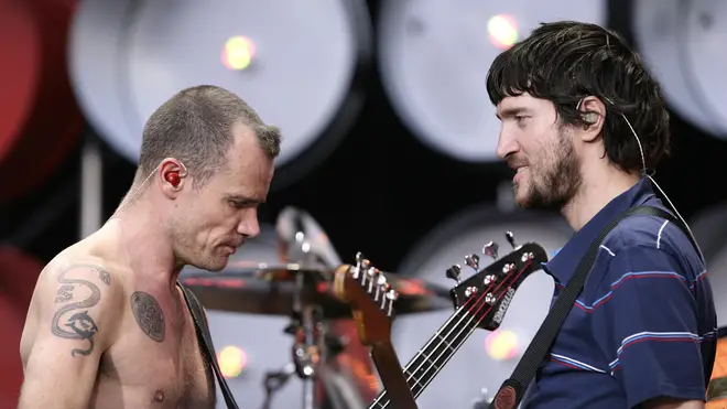 Red Hot Chili Peppers' Flea and John Frusciante perform in 2007