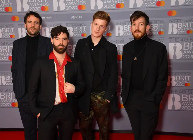 Jimmy Smith, Yannis Philippakis, Jack Bevan and Edwin Congreave of Foals attend The BRIT Awards 2020 at The O2 Arena