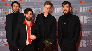 Jimmy Smith, Yannis Philippakis, Jack Bevan and Edwin Congreave of Foals attend The BRIT Awards 2020 at The O2 Arena