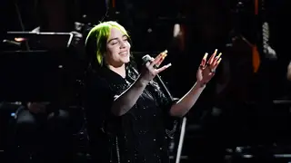 Billie Eilish during The BRIT Awards 2020 at The O2 Arena on February 18, 2020