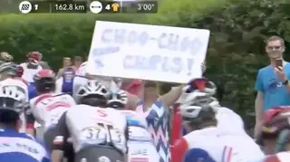 The Chris Moyles fan choo-choo's on the Tour de France route