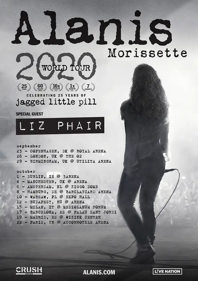 Alanis Morissette announces more UK and European Jagged Little Pill 25th anniversary dates