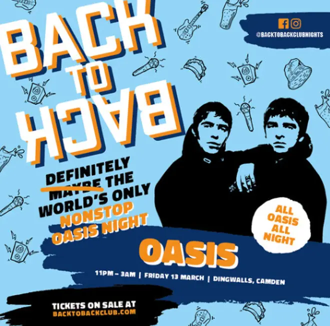Oasis Back To Back club night coming to London, Manchester and Dublin