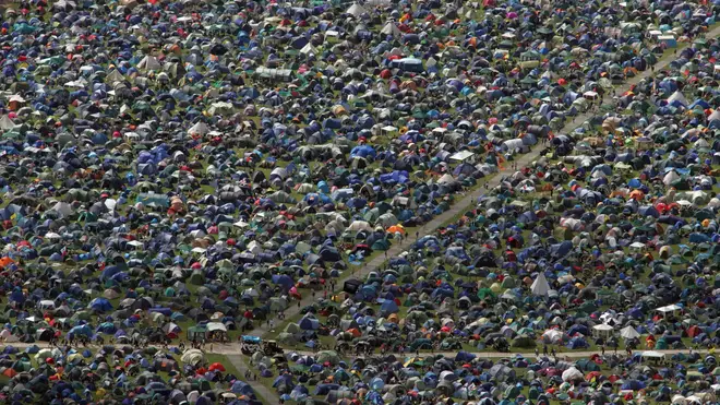 Glastonbury tents, 2008