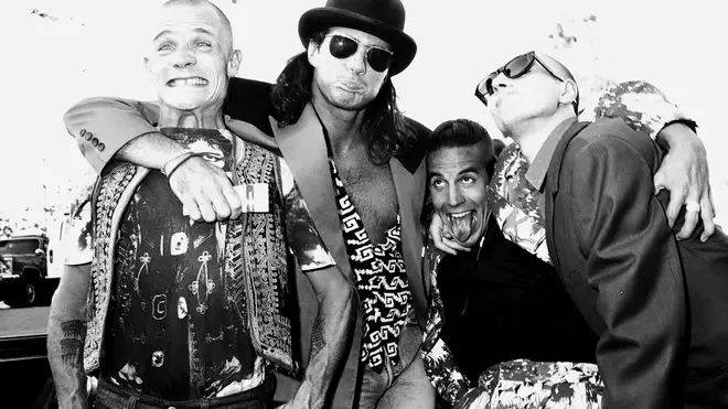Flea, Chad Smith, Anthony Kiedis and John Frusciante of Red Hot Chili Peppers in 1989