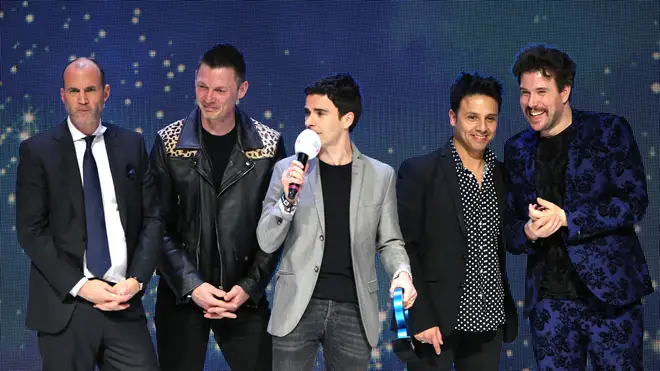 Jamie Morrison, Adam Zindani, Kelly Jones and Richard Jones of Stereophonics accept the award for Best Indie on stage at the Global Awards 2020 with Very.co.uk at London's Eventim Apollo Hammersmith.