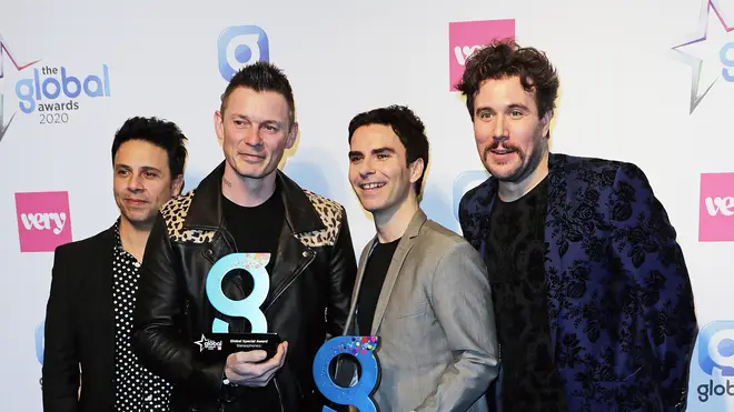 Stereophonics, winners of Best Indie Act Award pose in the Winners Room during The Global Awards 2020 at the Eventim Apollo,