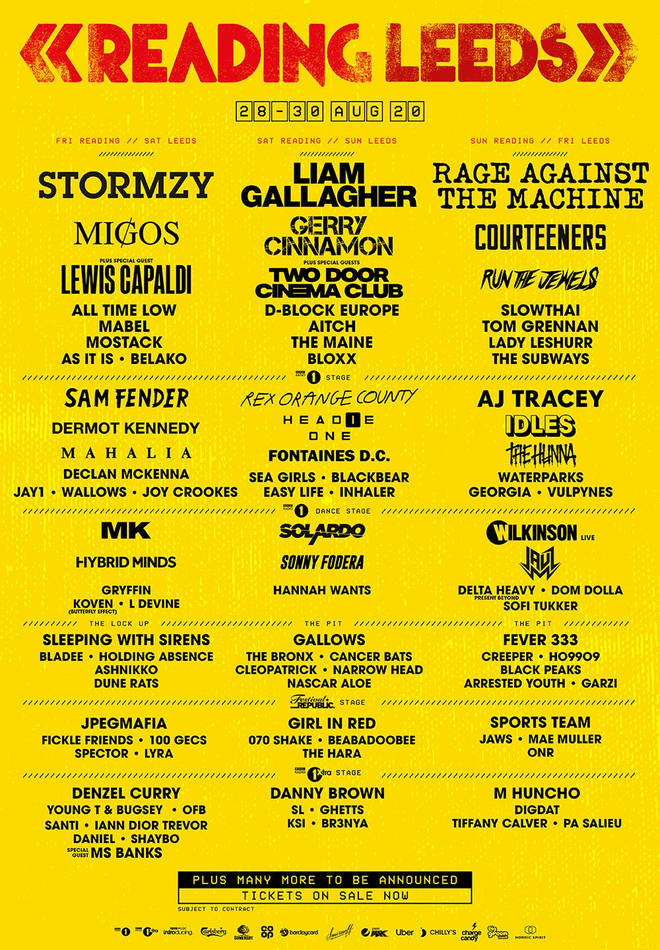 Reading and Leeds 2020 line-up so far