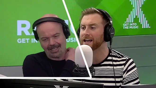 Dominic Byrne gets mocked by Toby Tarrant for using massage machines at service stations on The Chris Moyles Show