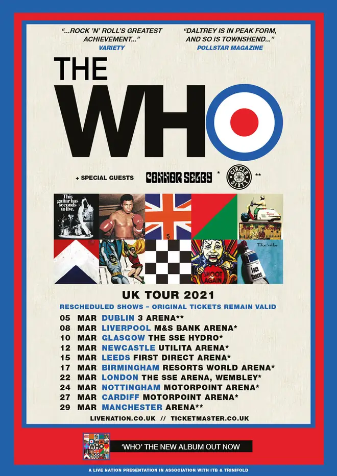 The Who rescheduled UK tour dates for 2021