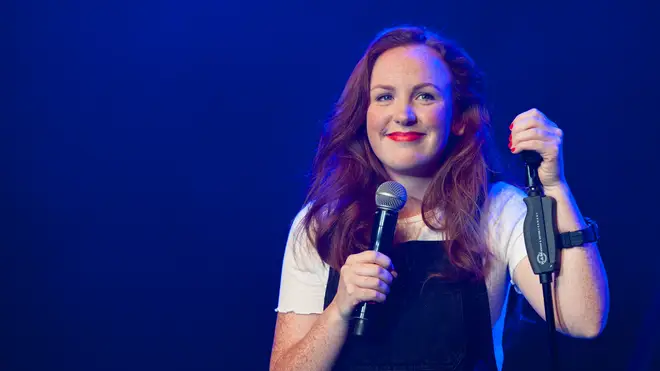 Catherine Bohart performs 'Immaculate' on stage during Pleasance Launch Opening Gala 2018, as part of the annual Edinburgh Fringe Festival,
