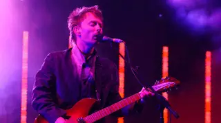 Thom Yorke performing with Radiohead at Glastonbury 2003