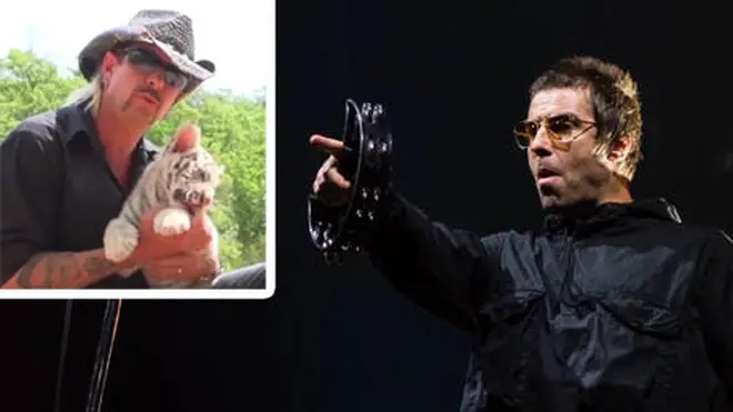 Liam Gallagher (R) admit's he's seen Netflix's Tiger King