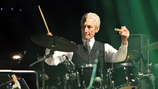 Charlie Watts of The Rolling Stones performing live in 2010
