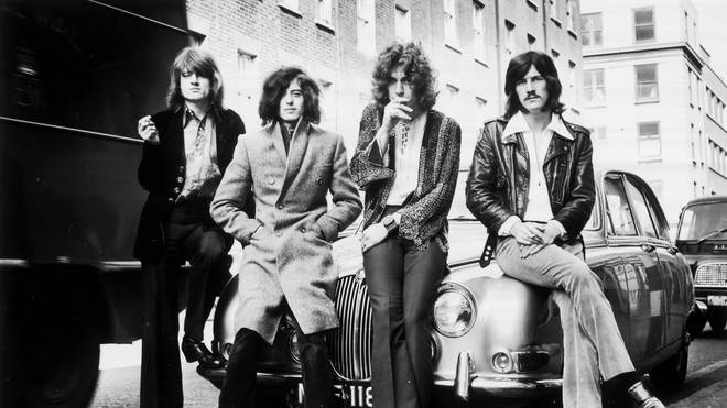 Led Zeppelin's first photo shoot in December 1968: ohn Paul Jones, Jimmy Page, Robert Plant, John Bonham