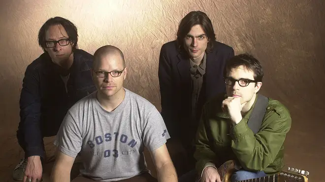 Weezer in 2001, after Rivers Cuomo's leg operation...