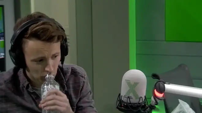 James washes down chilli chocolate on The Chris Moyles Show