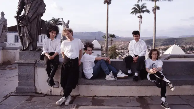 The Cure In Brazil, 1987:  Simon Gallup, Boris Williams, Robert Smith, Laurence Tolhurst and Porl Thompson.