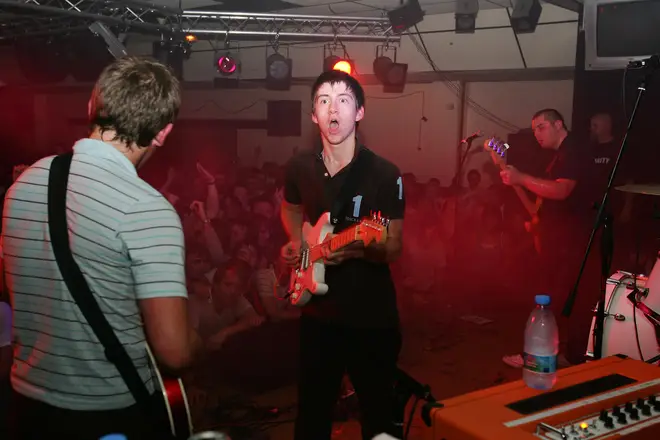 Arctic Monkeys at an early show at Barnsley's Birdwell Club on 26 July 2005