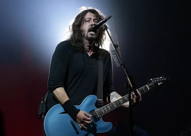Dave Grohl performing with Foo Fighters at Glastonbury in 2017