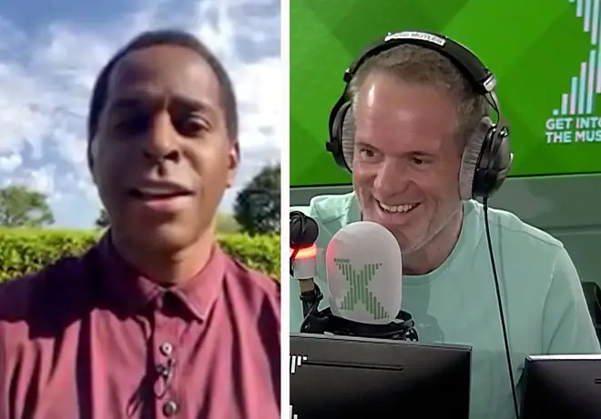 Chris Moyles FaceTimes Andi Peters during his live GMB link