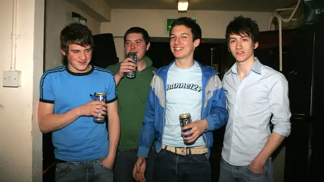 Arctic Monkeys after a show in Sheffield in 2005