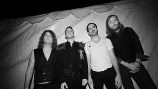 The Killers at Lollapalooza in 2009: Dave Keuning, Brandon Flowers, Ronnie Vannucci Jr. and Mark Stoermer