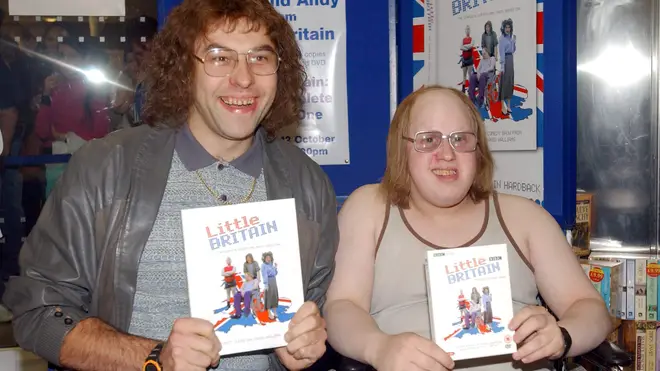 David Wallias and Matt Lucas launch the first Litttle Britain DVD in character in 2004