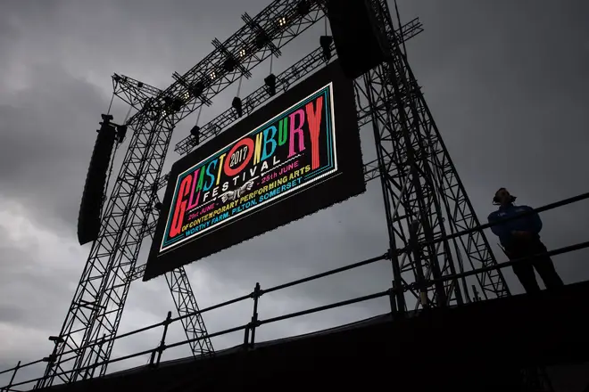 A screen at Glastonbury Festival 2017