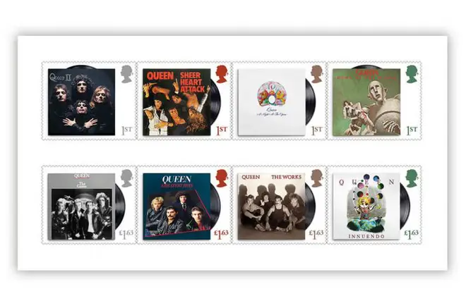 Classic Queen album covers on the new Royal Mail stamps