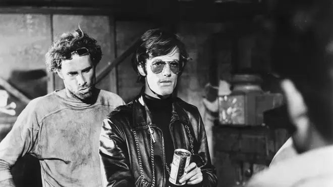 Bruce Dern and Peter Fonda in The Wild Angels (1966)