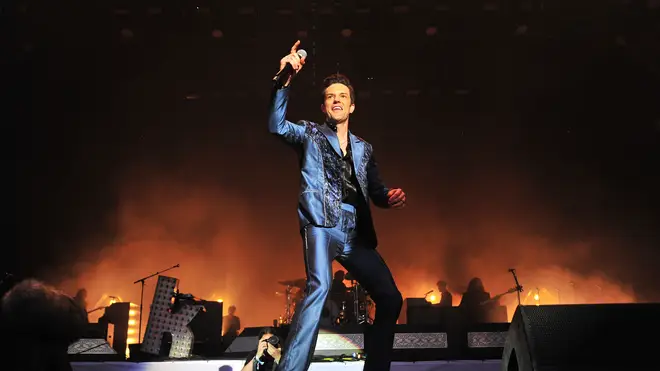 randon Flowers of The Killers performs live on the Pyramid stage during day four of Glastonbury Festival 2019