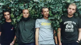 Coldplay in 2000: Guy Berryman, Will Champion, Chris Martin and Jonny Buckland