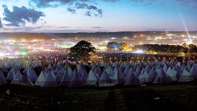 The view from the Tipi Field at Glastonbury, 2011