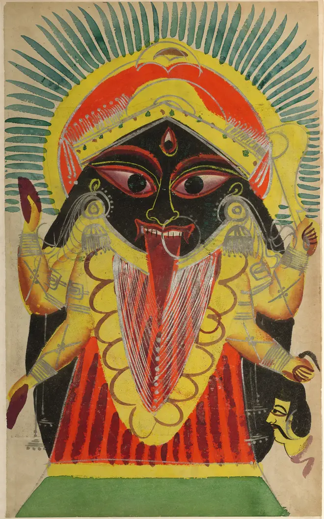 The Goddess Kali, as seen in a 19th century painting