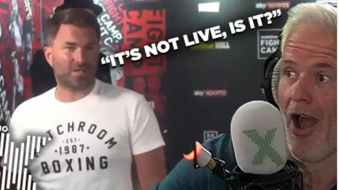 Chris Moyles reacts to Eddie Hearn's live TV fail